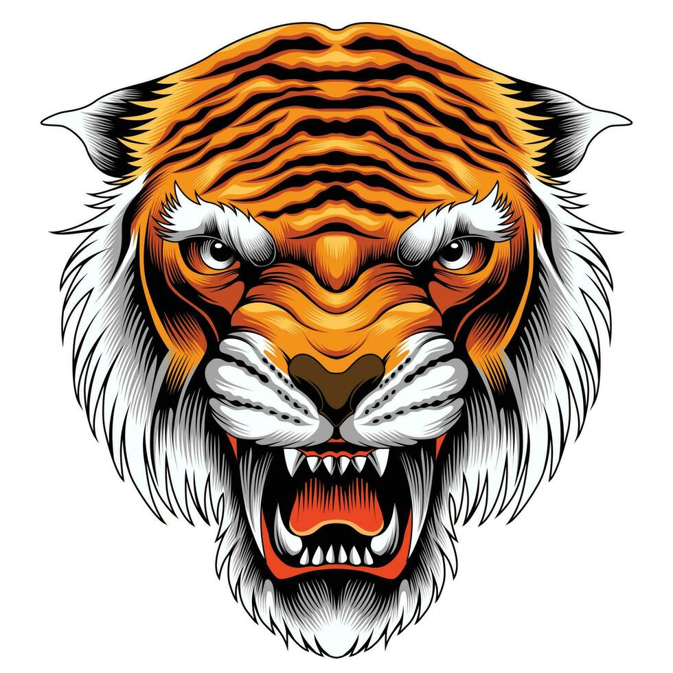 Ilustración de vector de cabeza de tigre