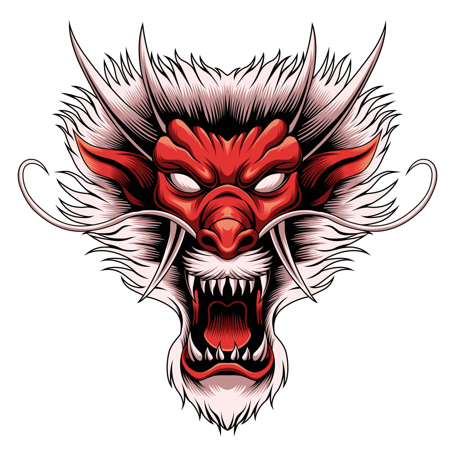 Dragon head vector illustration 23368310 Vector Art at Vecteezy