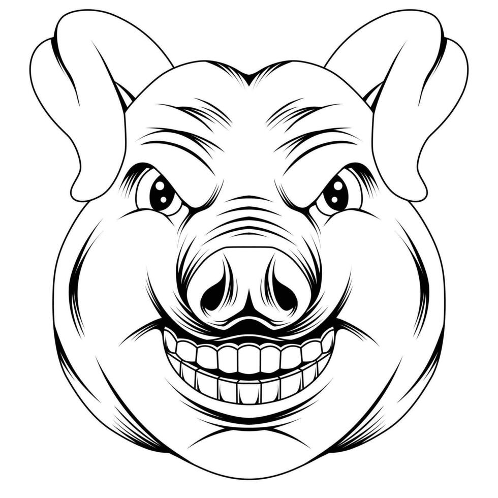 Pig head vector illustration