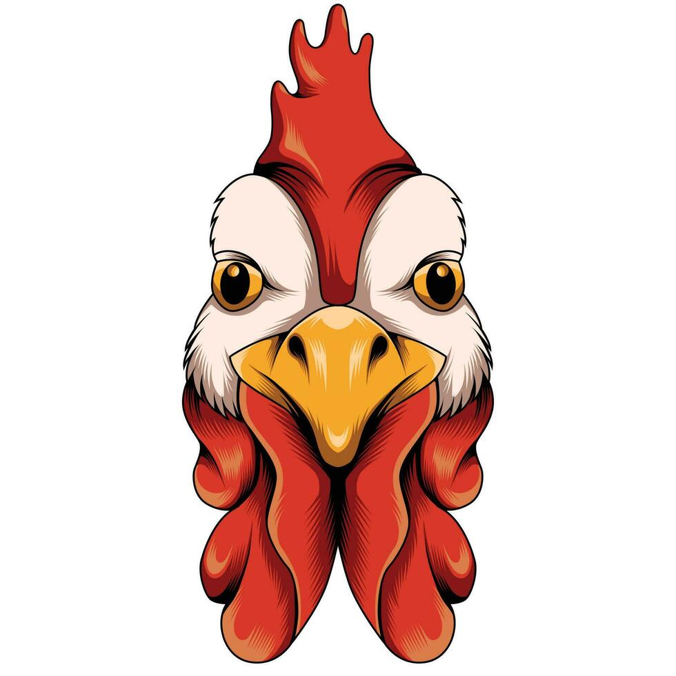 Rooster head vector illustration