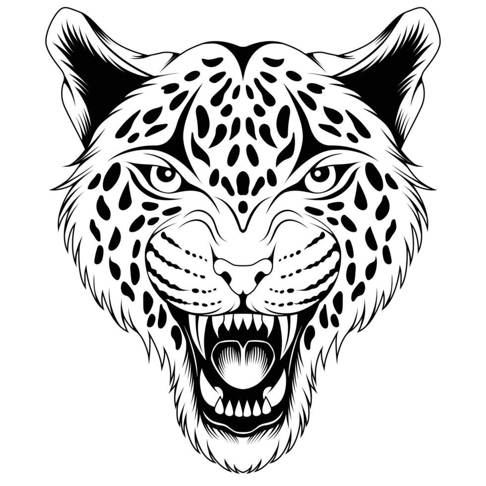 leopardo cabeza vector ilustración