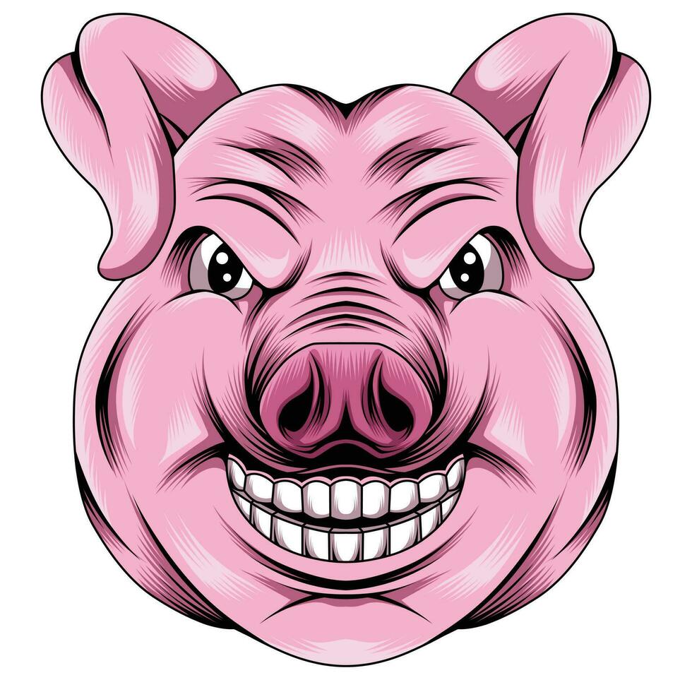 Pig head vector illustration