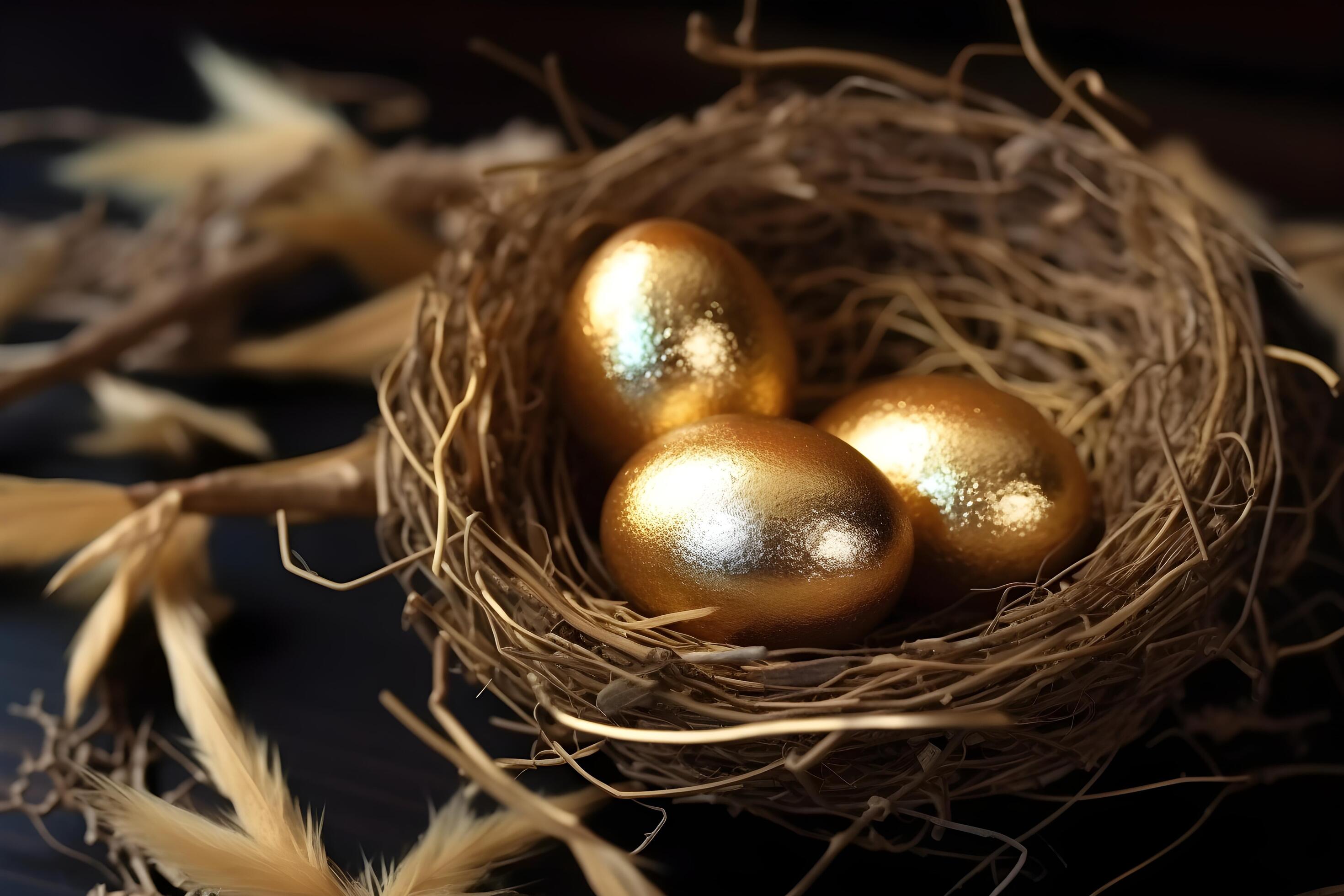 Free Stock Photo of Golden Egg Represents Easter Eggs And Finance