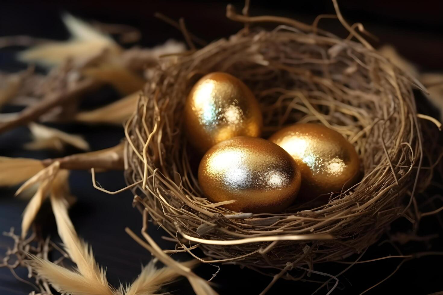 The Golden Egg in the Nest, generated photo