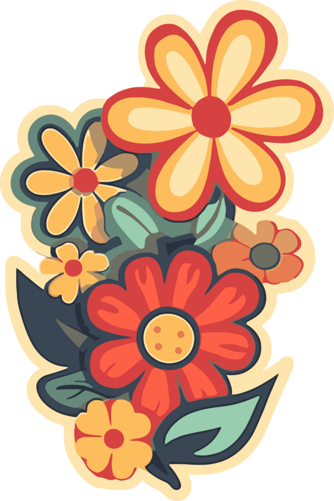 mooi retro bloem verzameling, bloemen boeketten composities png