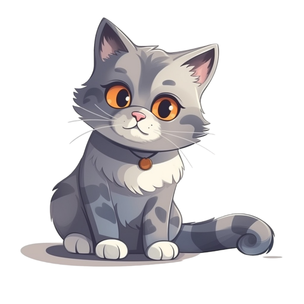 Cat cartoon character clipart, png