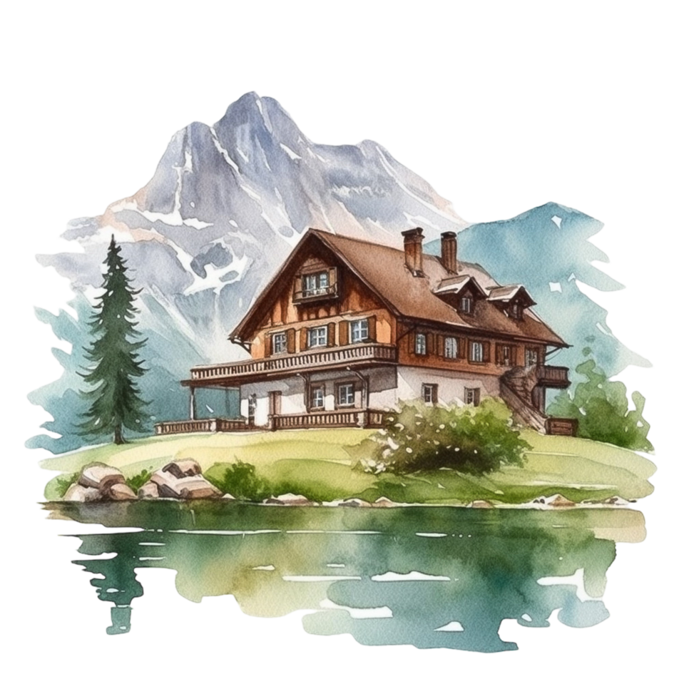 Home Watercolor Clipart, png