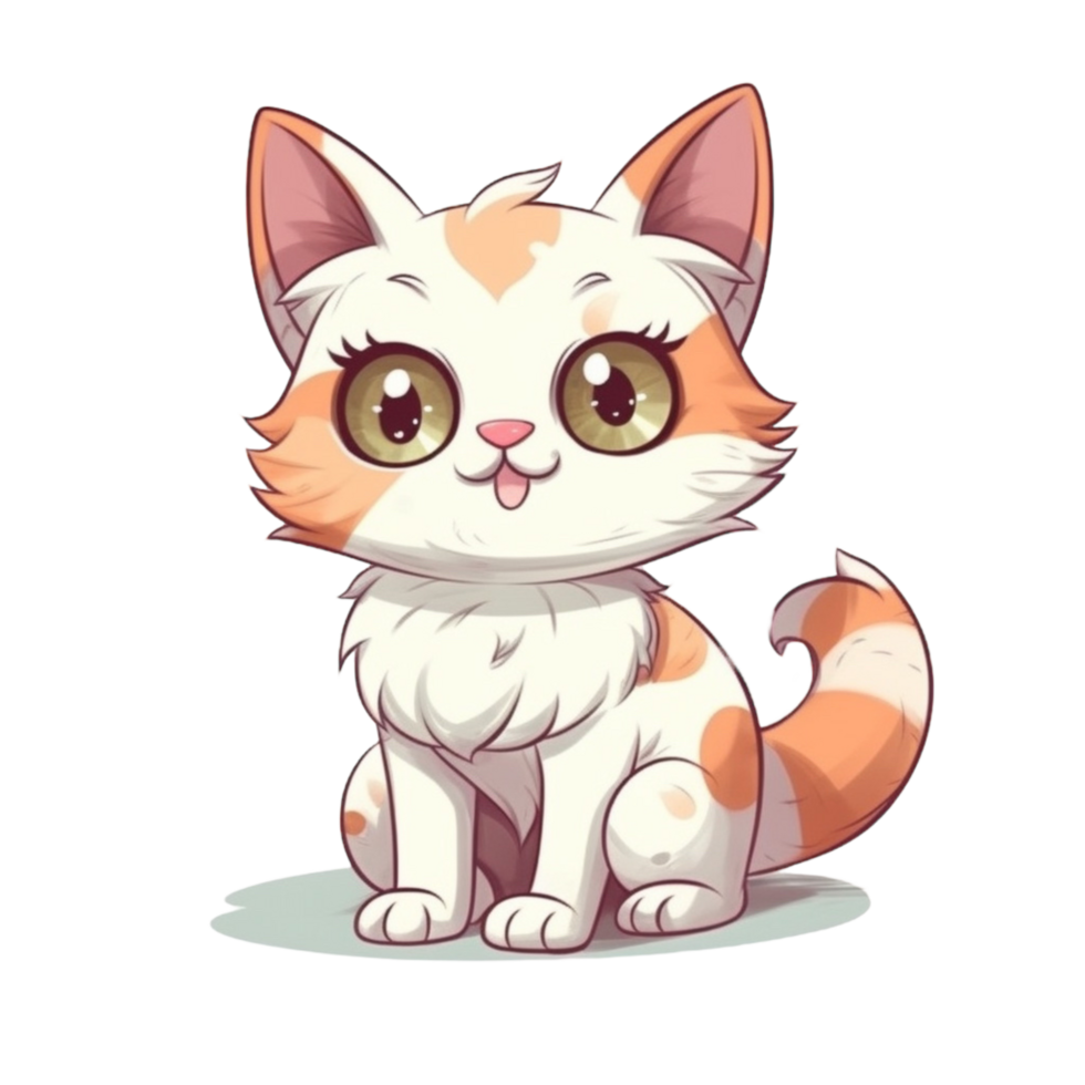 Cat cartoon character clipart, png