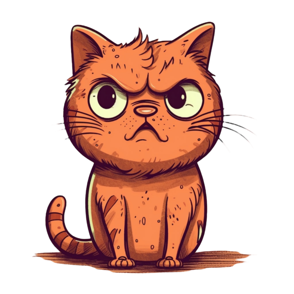 chat dessin animé personnage clipart, ai généré png