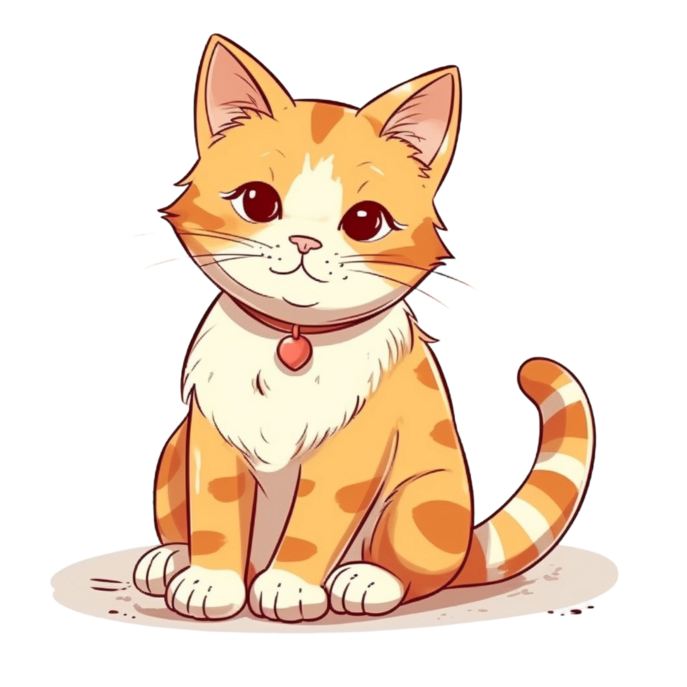 Cat cartoon character clipart, png