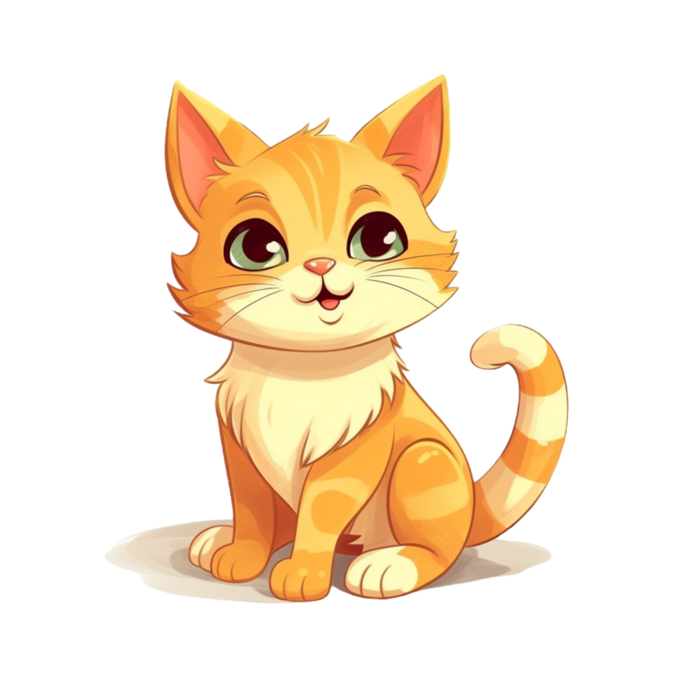 Cat cartoon character clipart, png