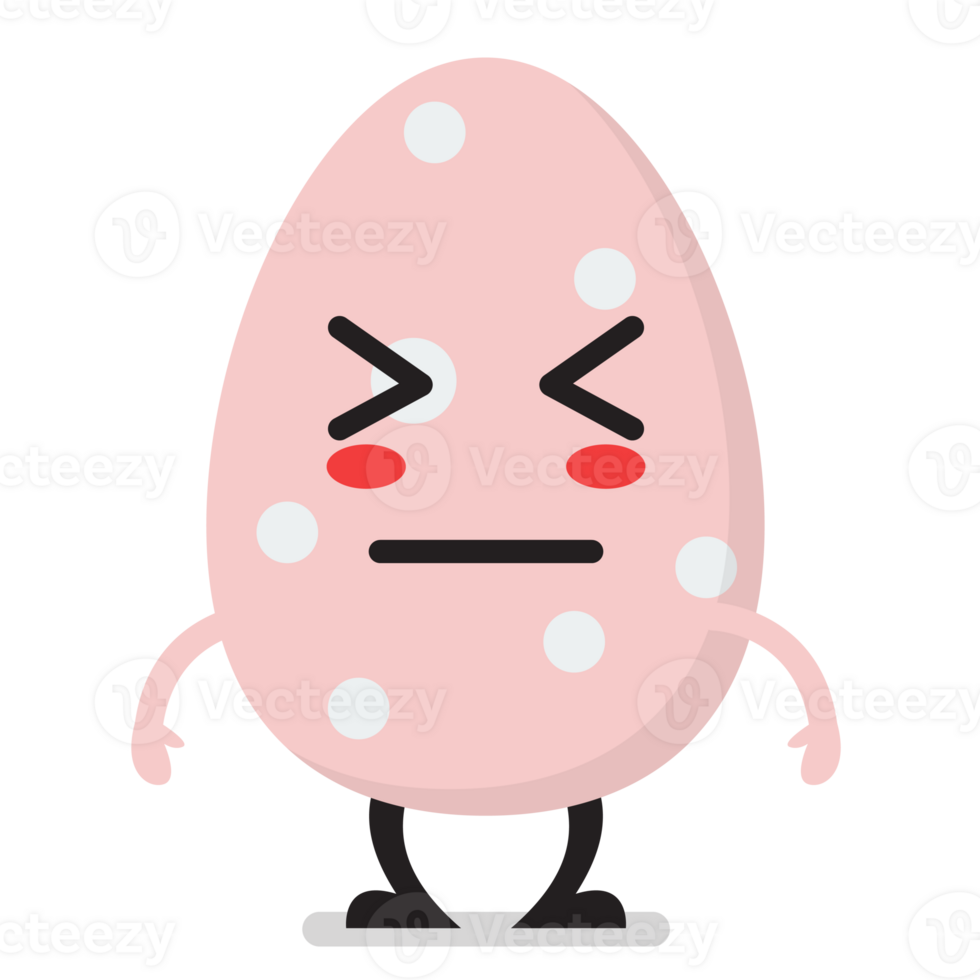 Shy easter egg character emoji cartoon 23369177 PNG