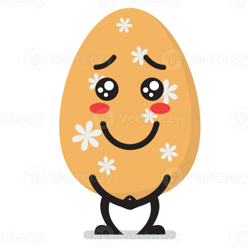 Cute easter egg character emoji cartoon png