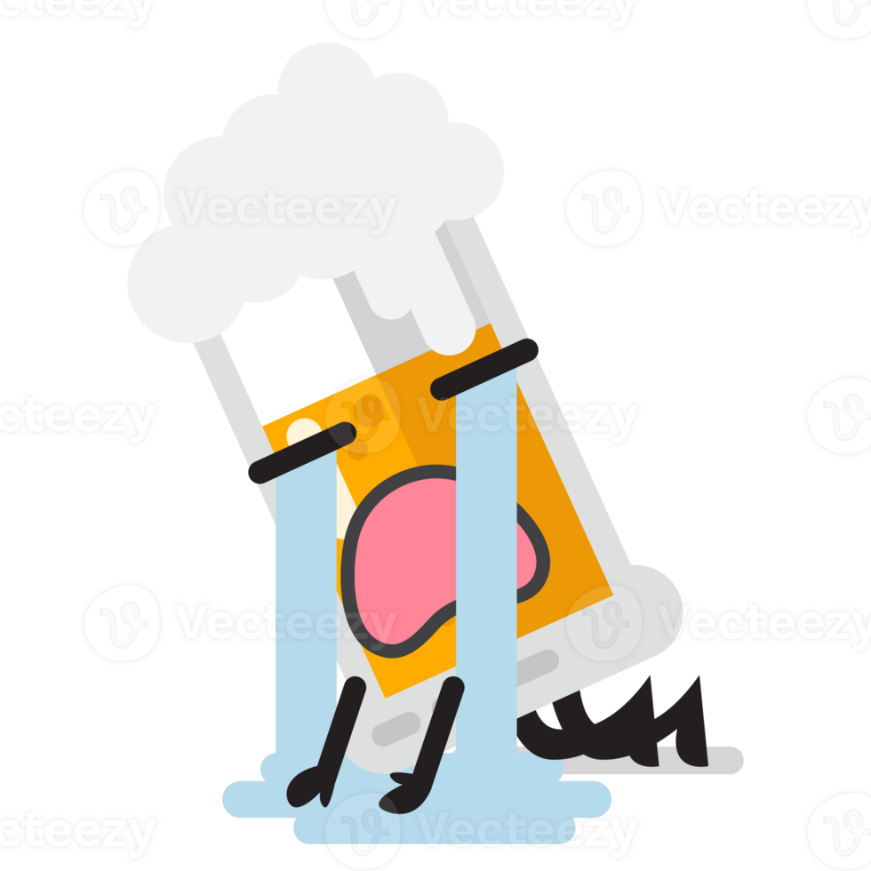 Sadness Glass of beer character png
