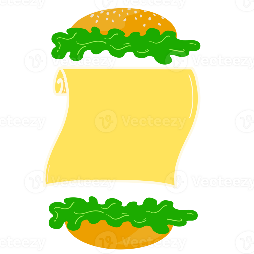 Hamburger with text box png