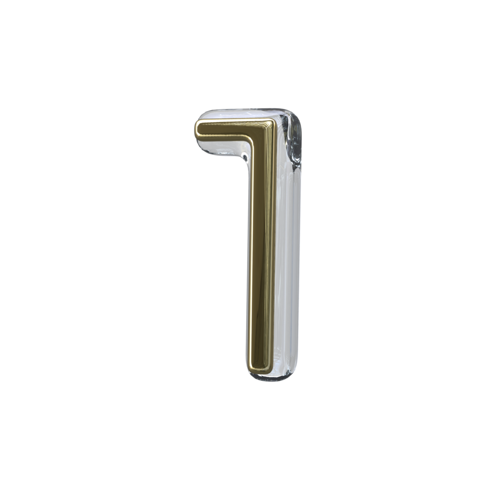Number 1 3D render transparent background 23369368 PNG