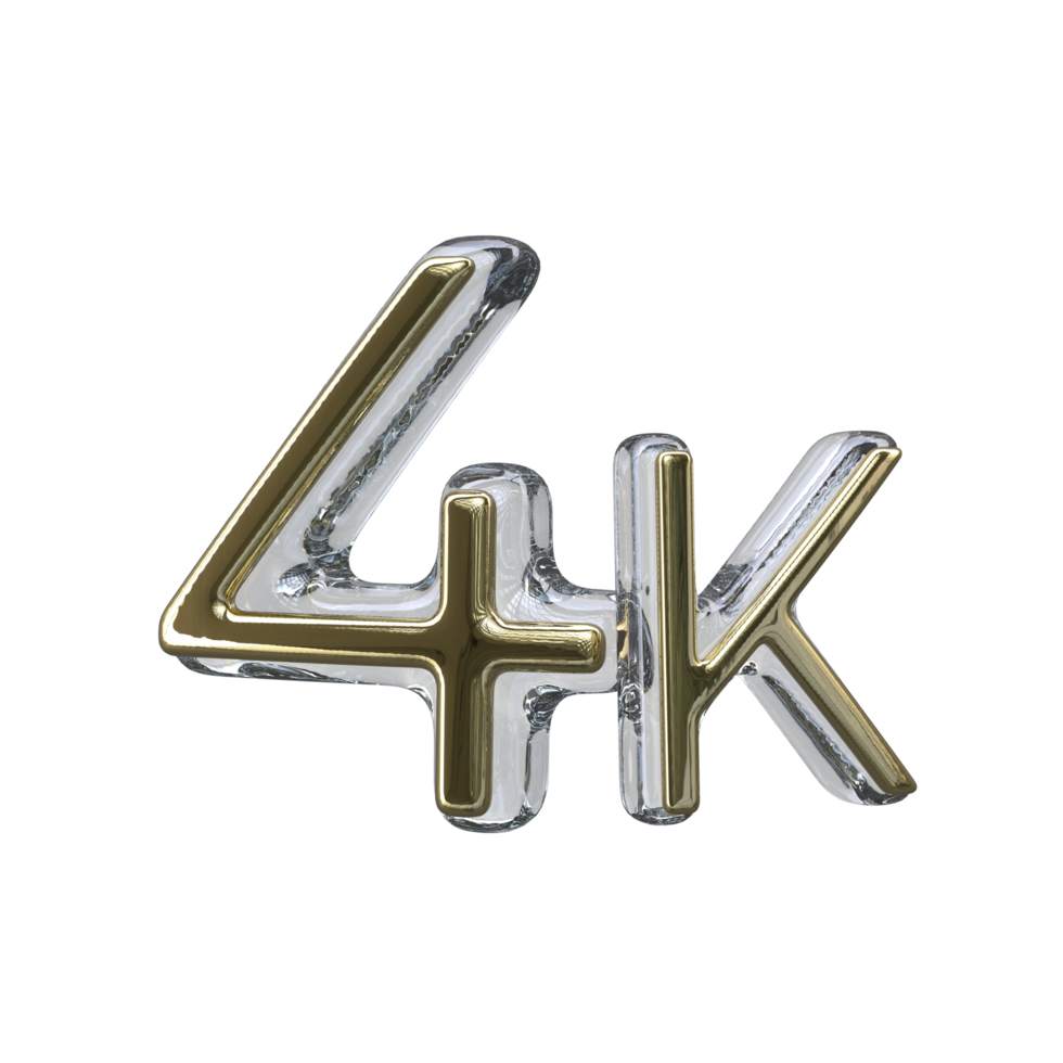 número 4k 3d render transparente fundo png