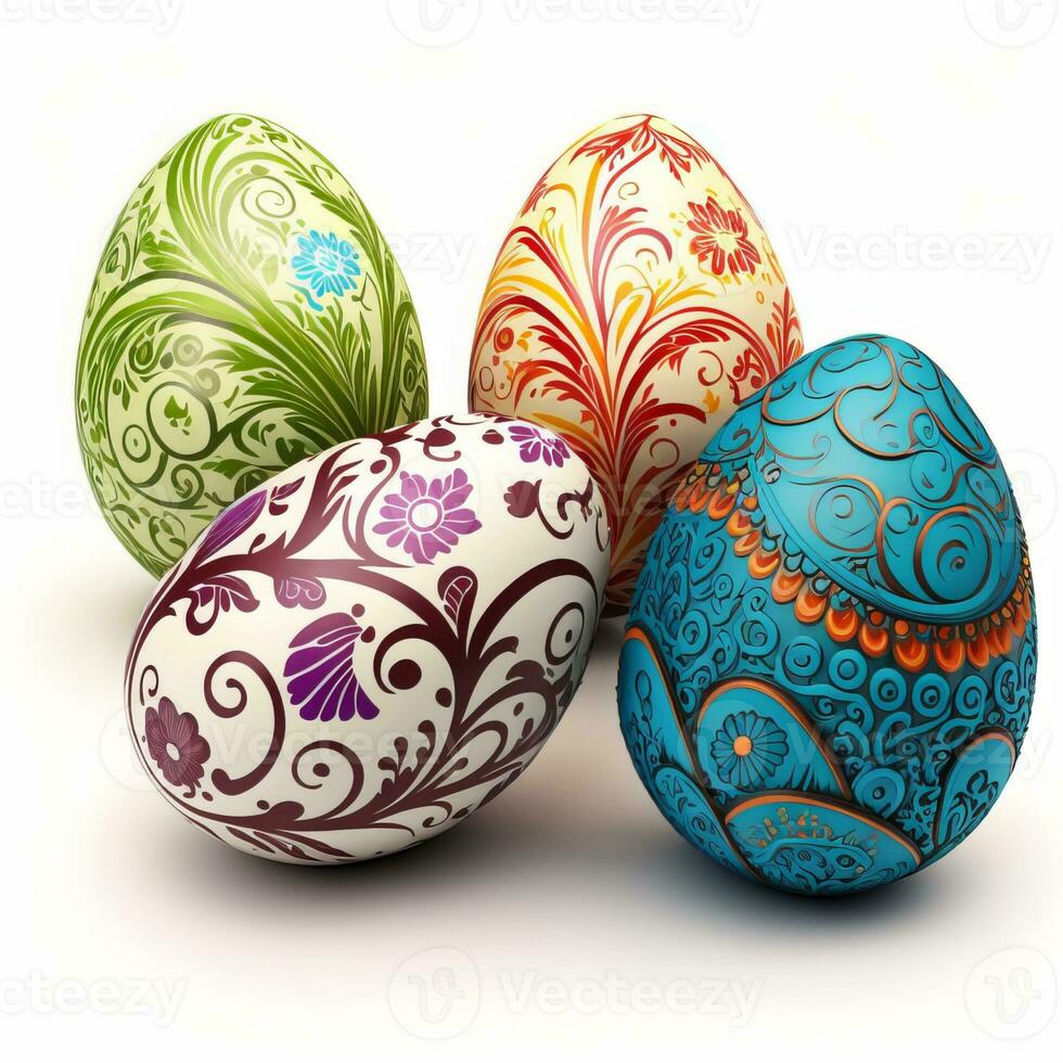 Set of colourful easter eggs photo