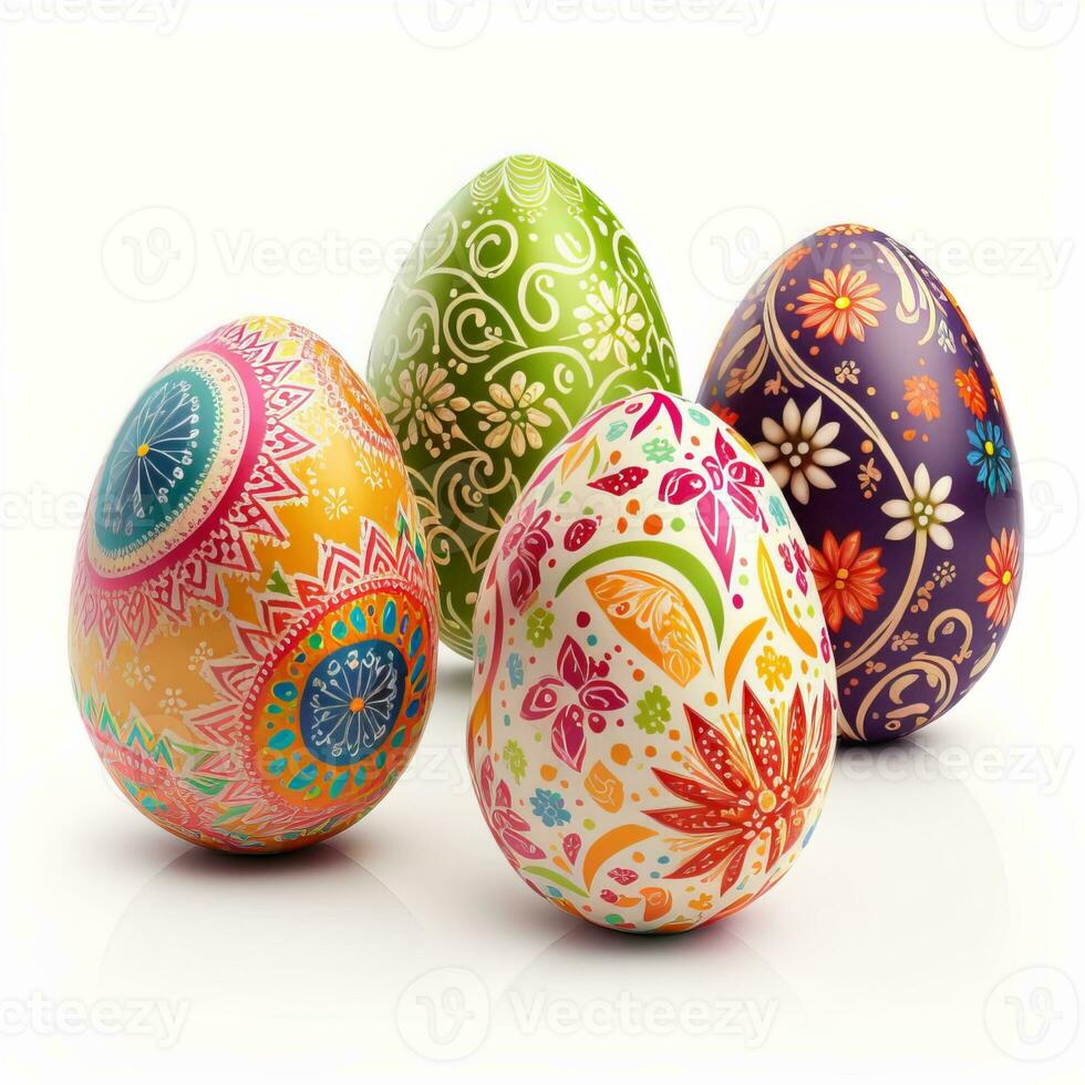 Set of colourful easter eggs photo