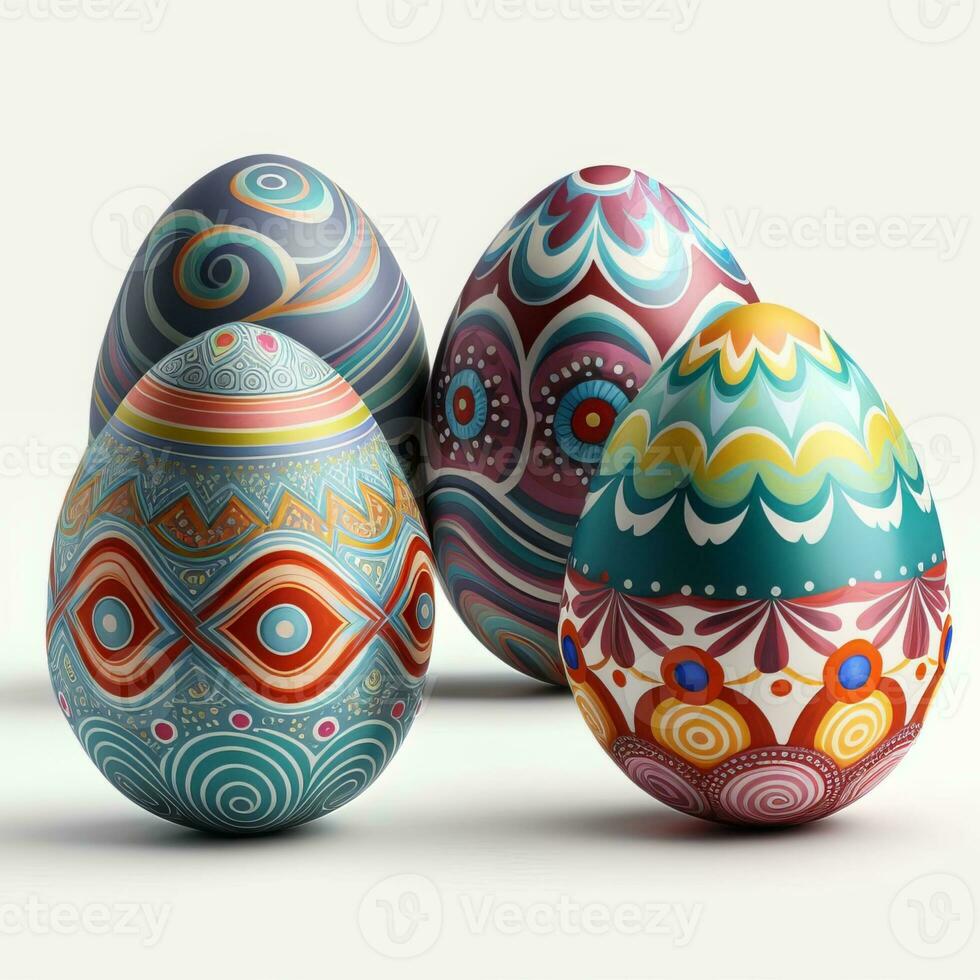 Set of colourful easter eggs photo