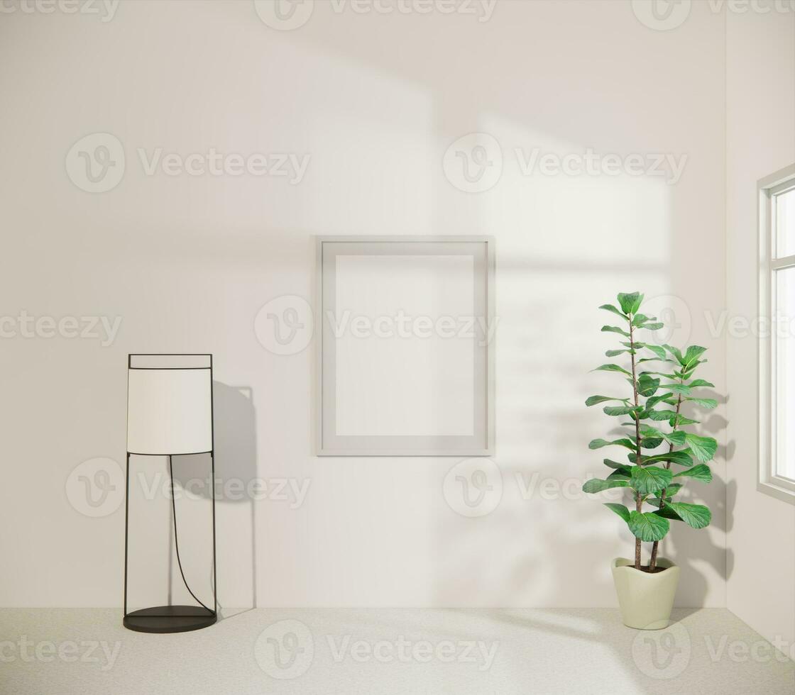 Beautiful wall frame mockup. 3D Render. photo