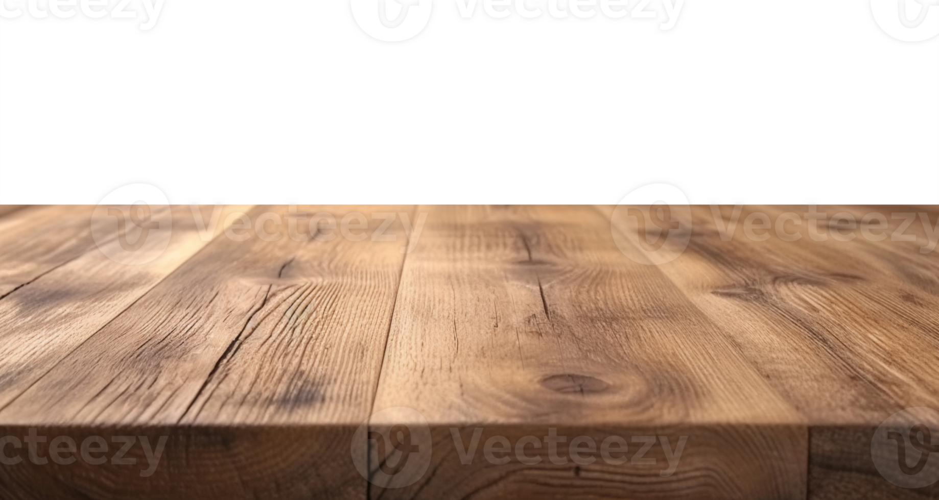 Wooden table surface on transparent background, as . Front view. Tabletop. Cut out element. Copy space for your object, product presentation. Display, promotion, advertising. . png