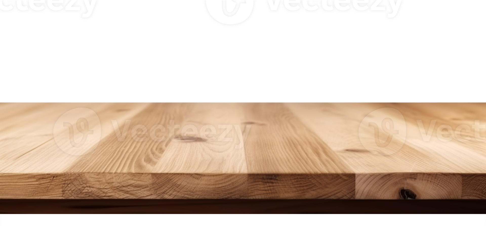 Wooden table surface on transparent background, as . Front view. Tabletop. Cut out element. Copy space for your object, product presentation. Display, promotion, advertising. . png