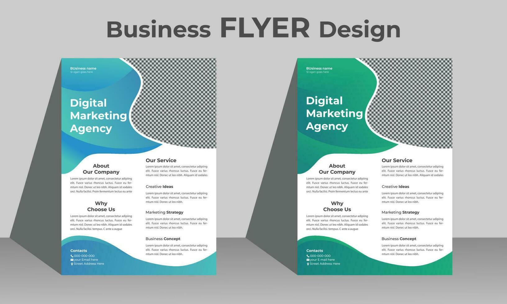 Real estate business flyer design template or creative brochure design vector