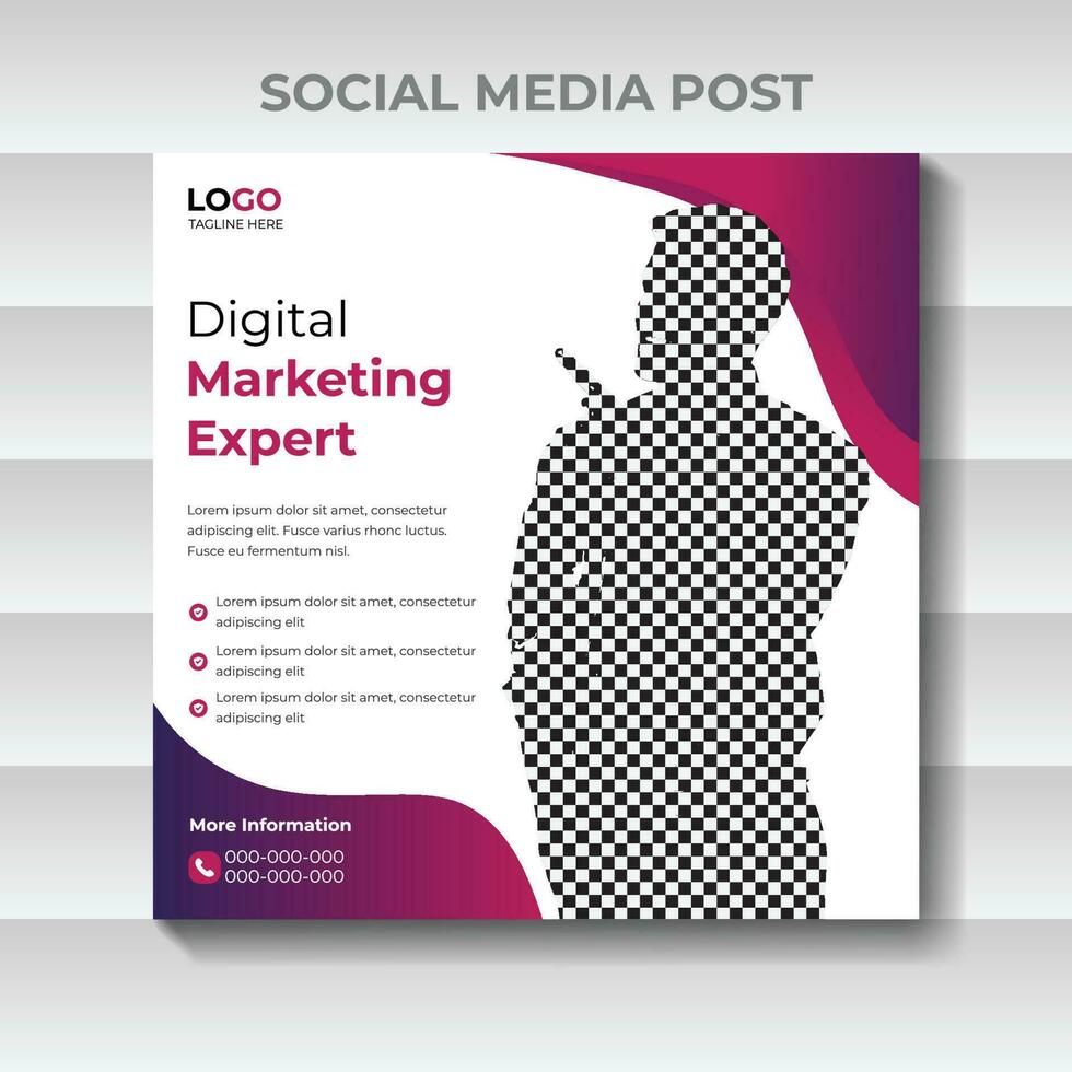 Digital Business Marketing Social Media Post Design Template vector