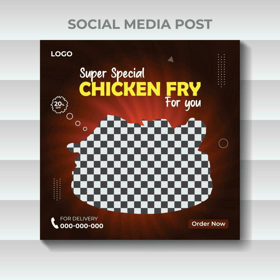 Social media Food chicken fry promotion and post template vector