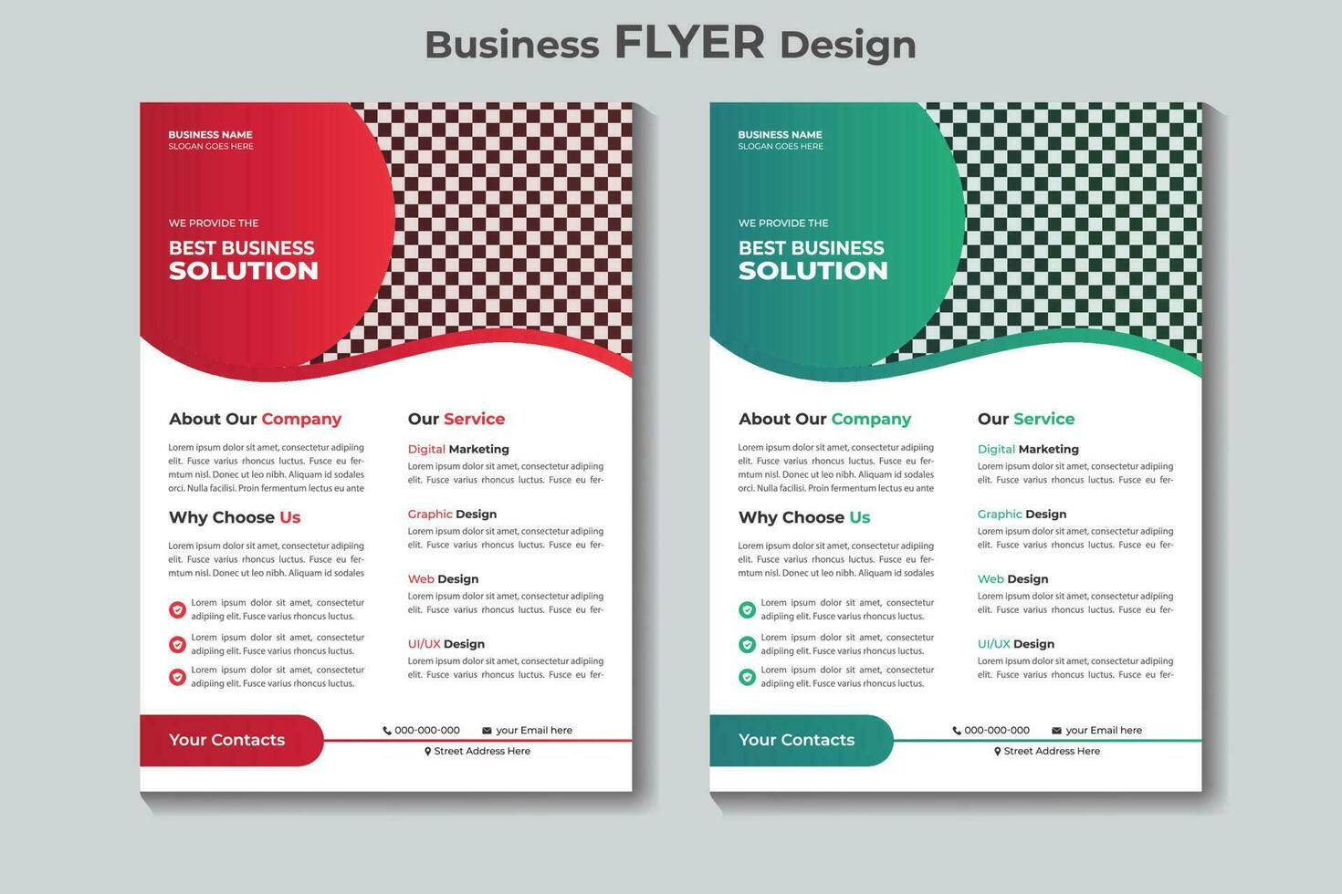 Real estate business flyer design template or creative brochure design vector