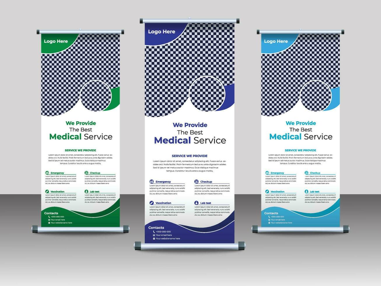 Professional Medical Roll Up Banner Design Template vector