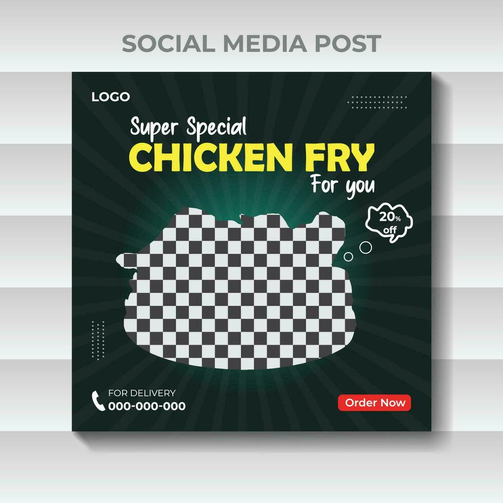 Social media Food chicken fry promotion and post design template vector