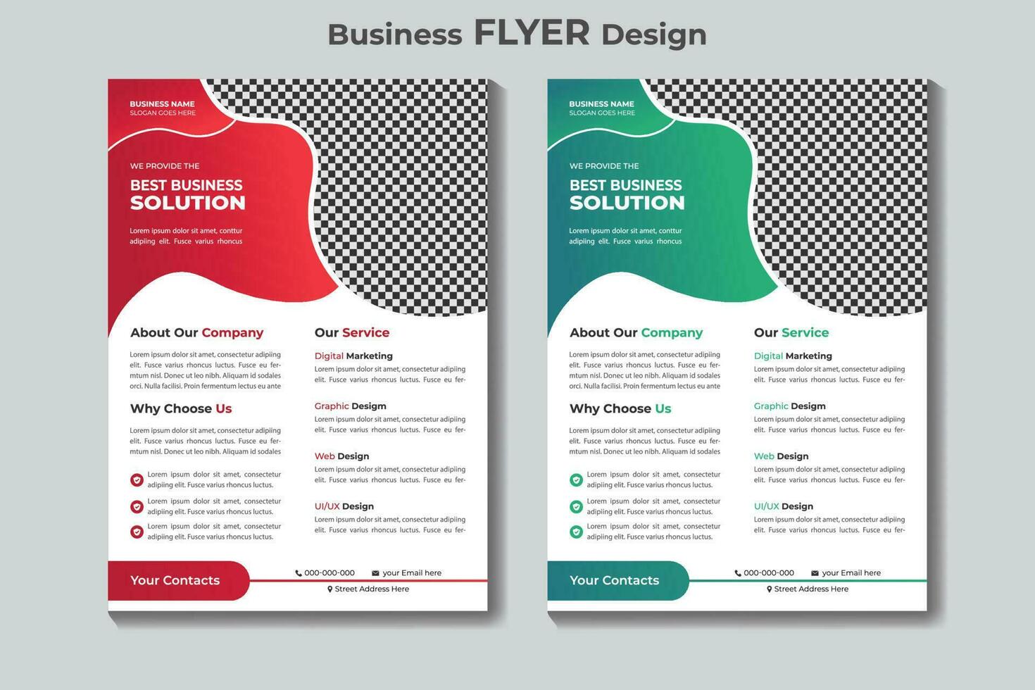 Real estate business flyer design template or creative brochure design vector