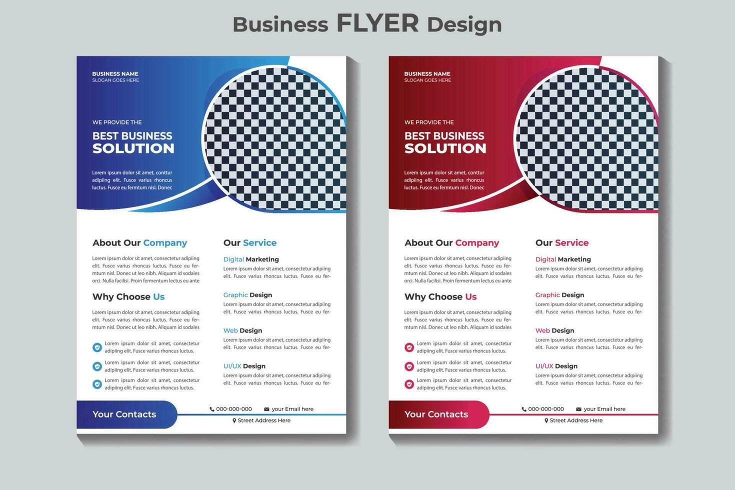 Real estate business flyer design template or creative brochure design vector