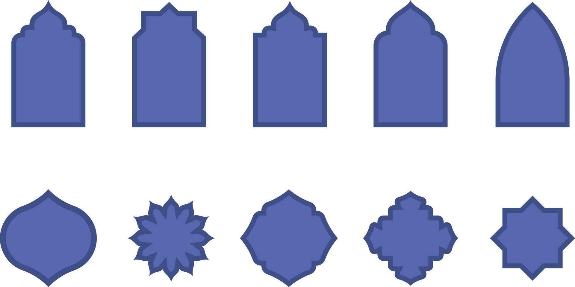 Set of Islamic Shape Illustration. flat Islamic door and arabic window Shape Illustration. Muslim oriental shapes design for Ramadan. Good for Islamic Design, Label, Sign, Sticker vector