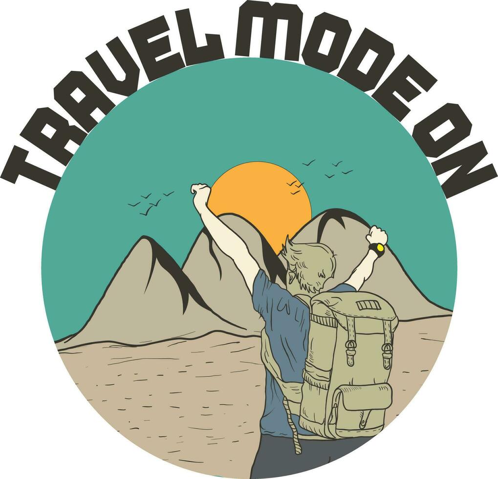 Travel t-shirt design logo vector