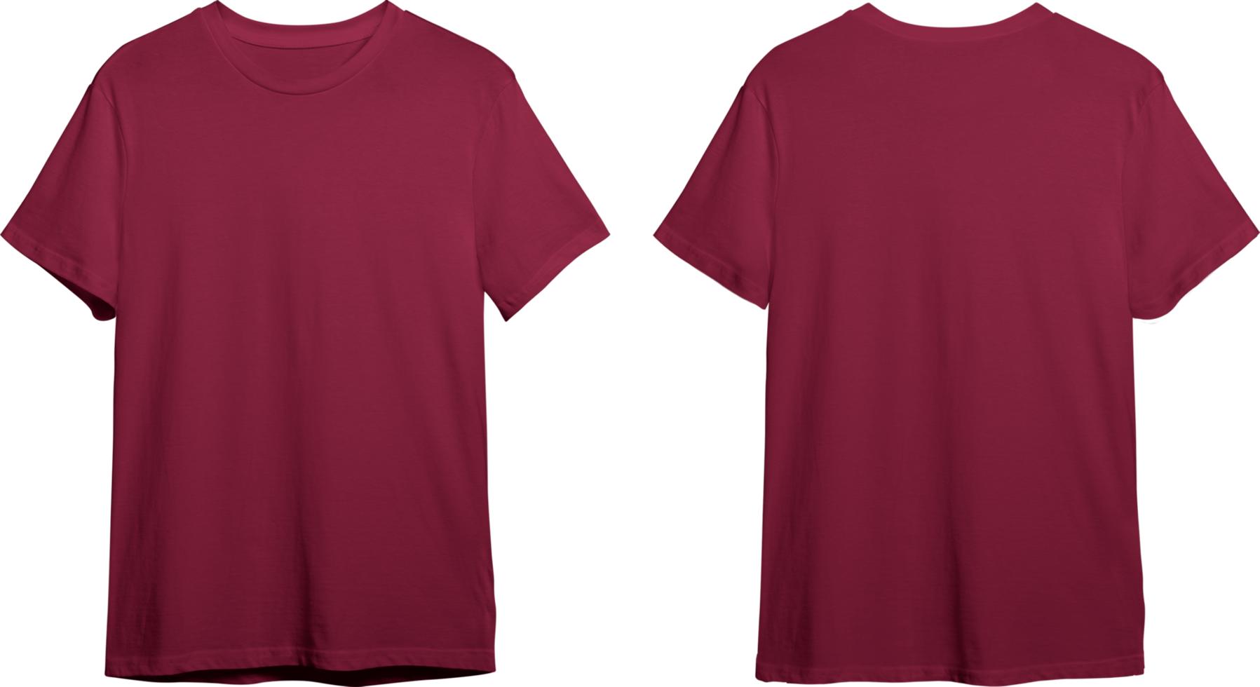 bordeaux Pour des hommes classique T-shirt de face et retour png