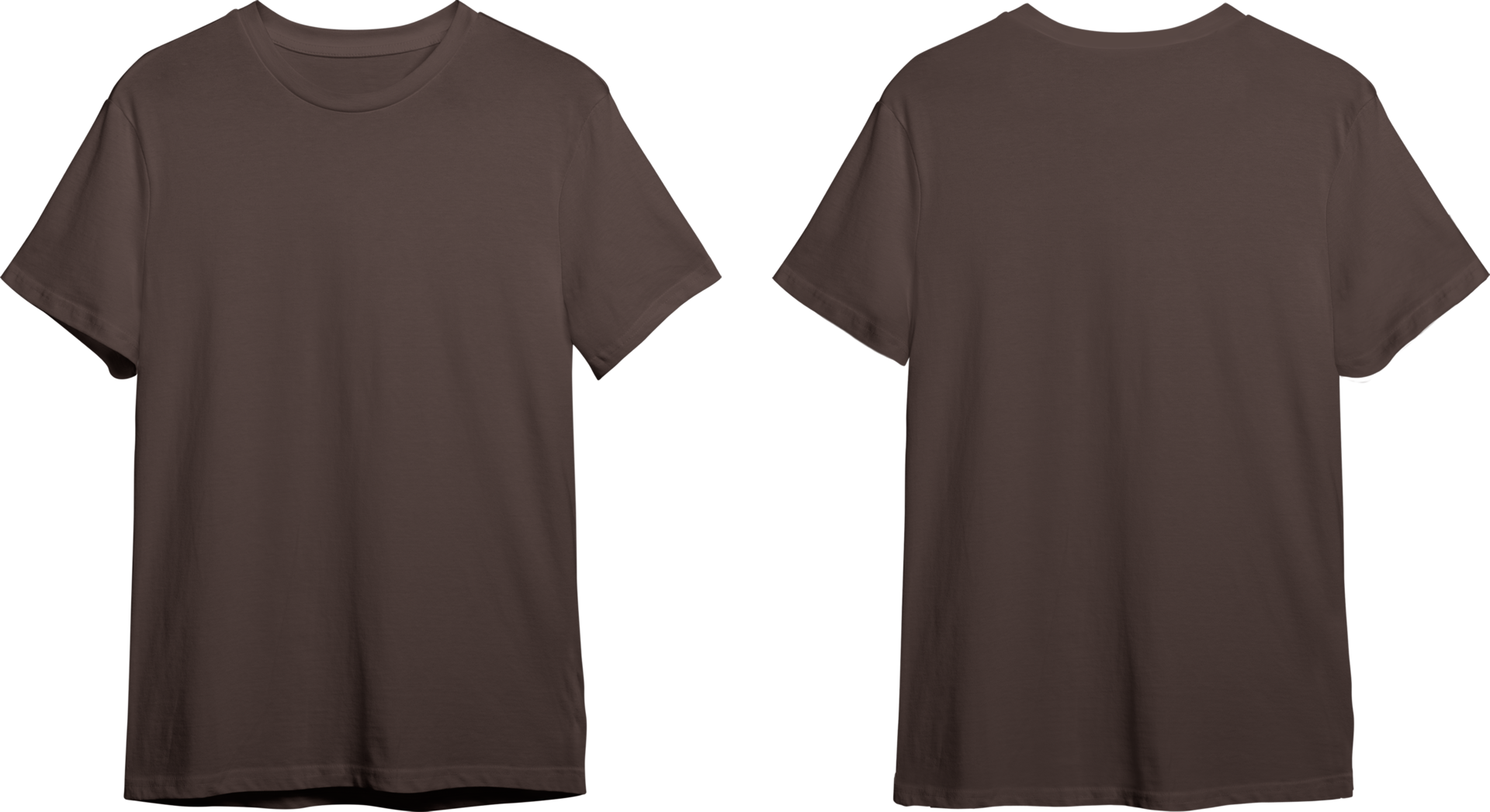 Brown men's classic t-shirt front and back 23370438 PNG
