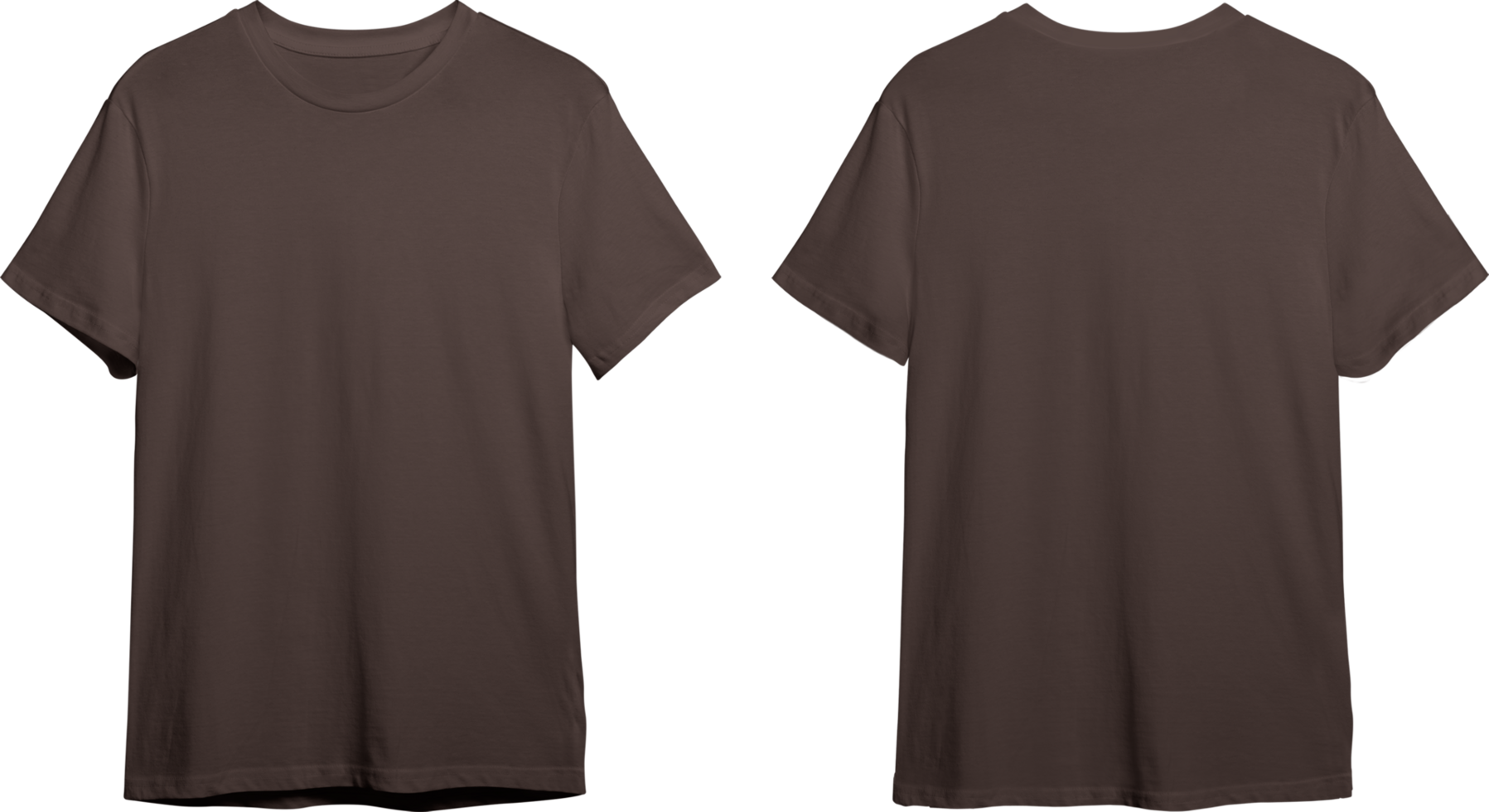 Brown men's classic t-shirt front and back 23370438 PNG