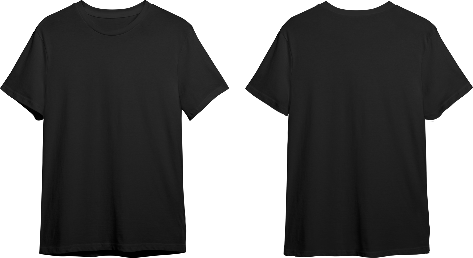 Preto masculino clássico camiseta frente e costas 23370444 PNG