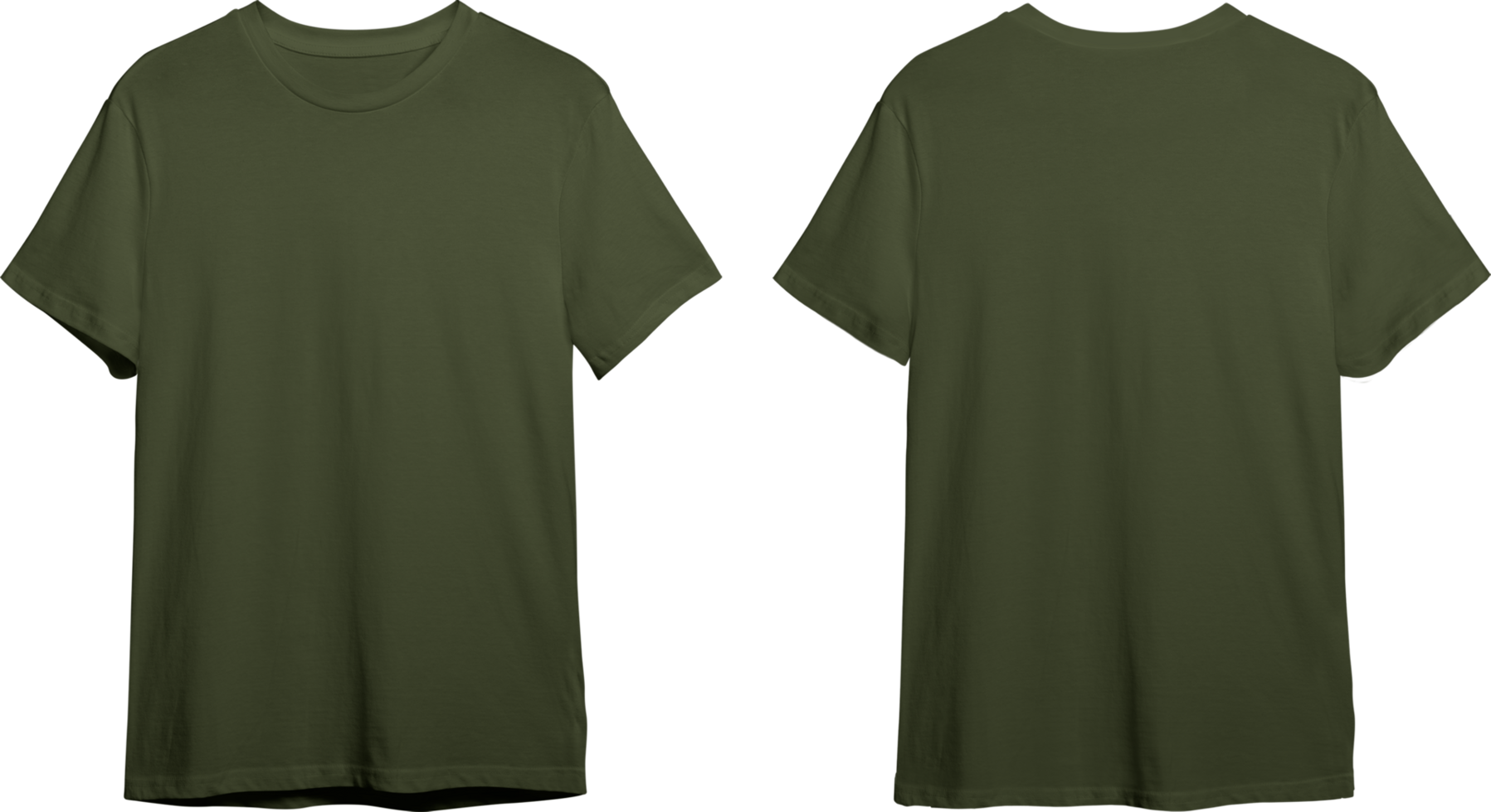 leger groen Mannen klassiek t-shirt voorkant en terug png
