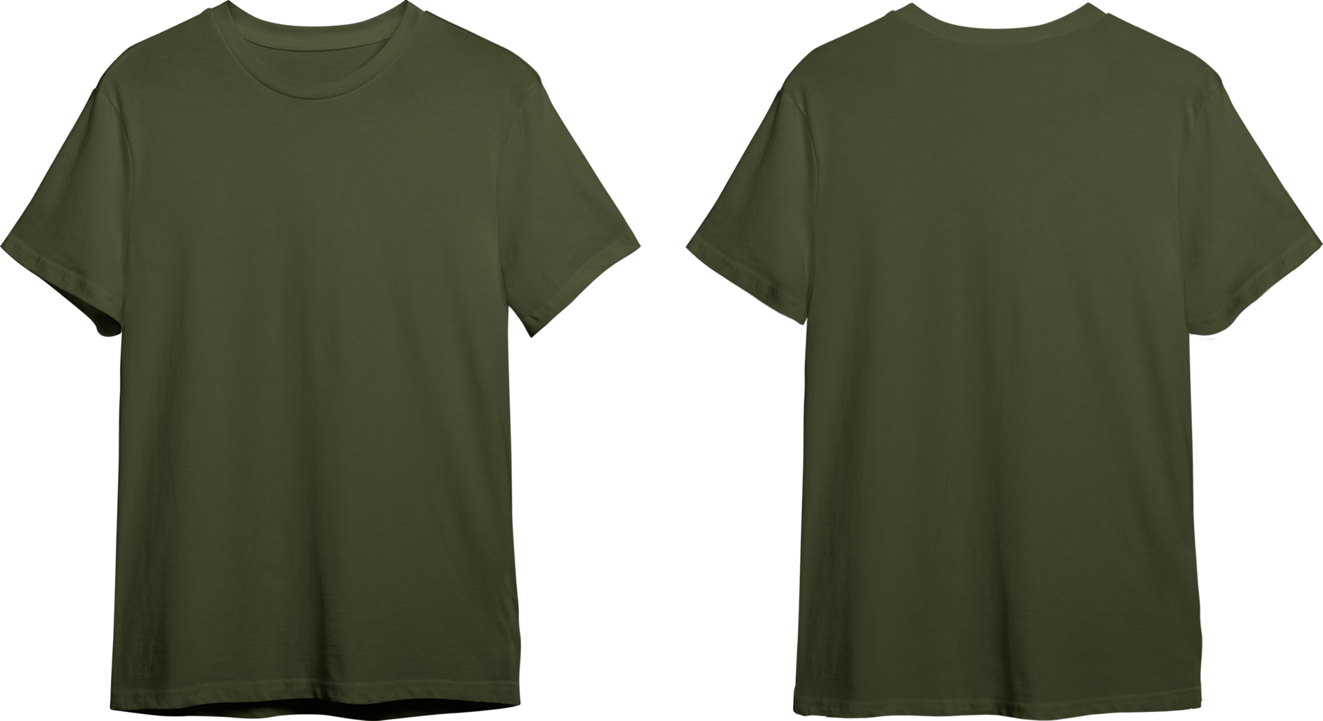 Military green men's classic t-shirt front and back 23370447 PNG