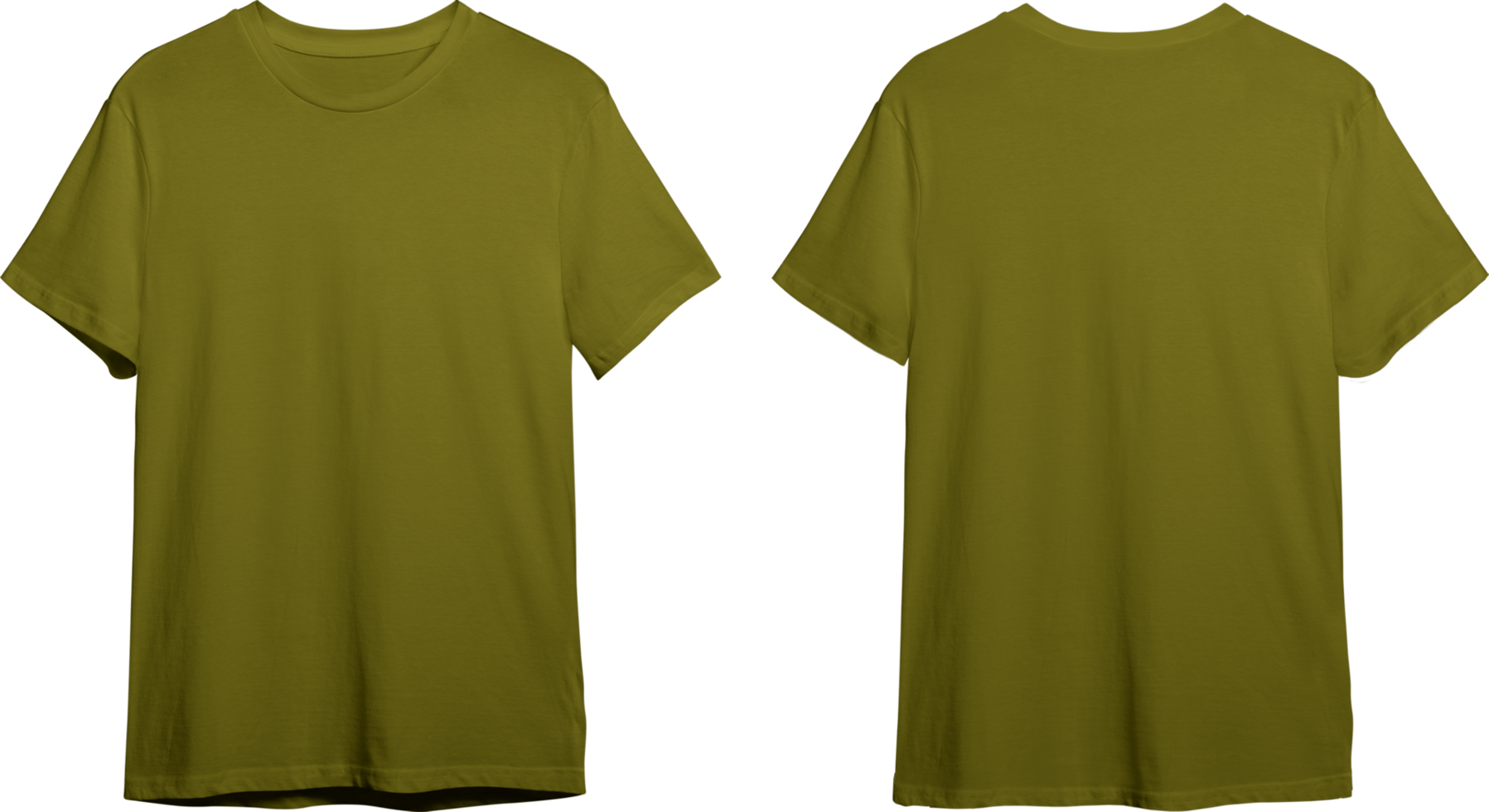 Olive men's classic t-shirt front and back 23370448 PNG