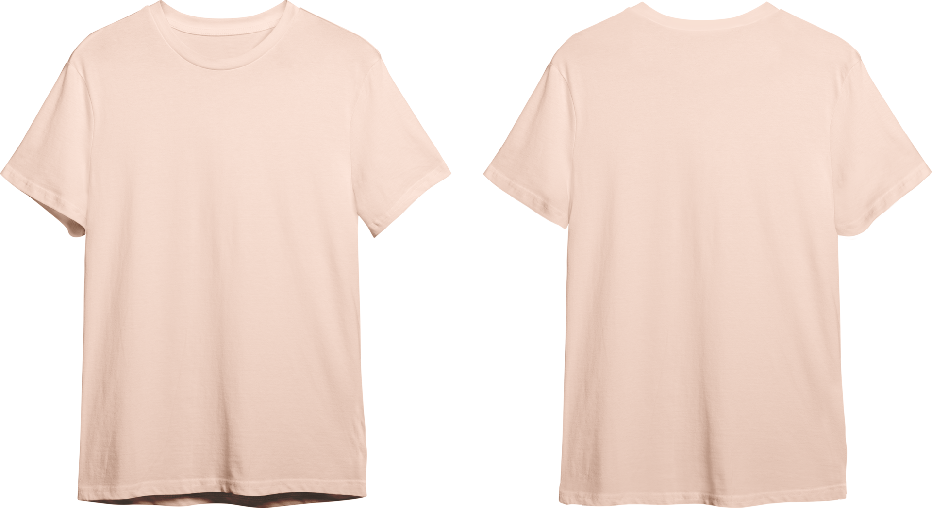 Peach men's classic t-shirt front and back 23370452 PNG