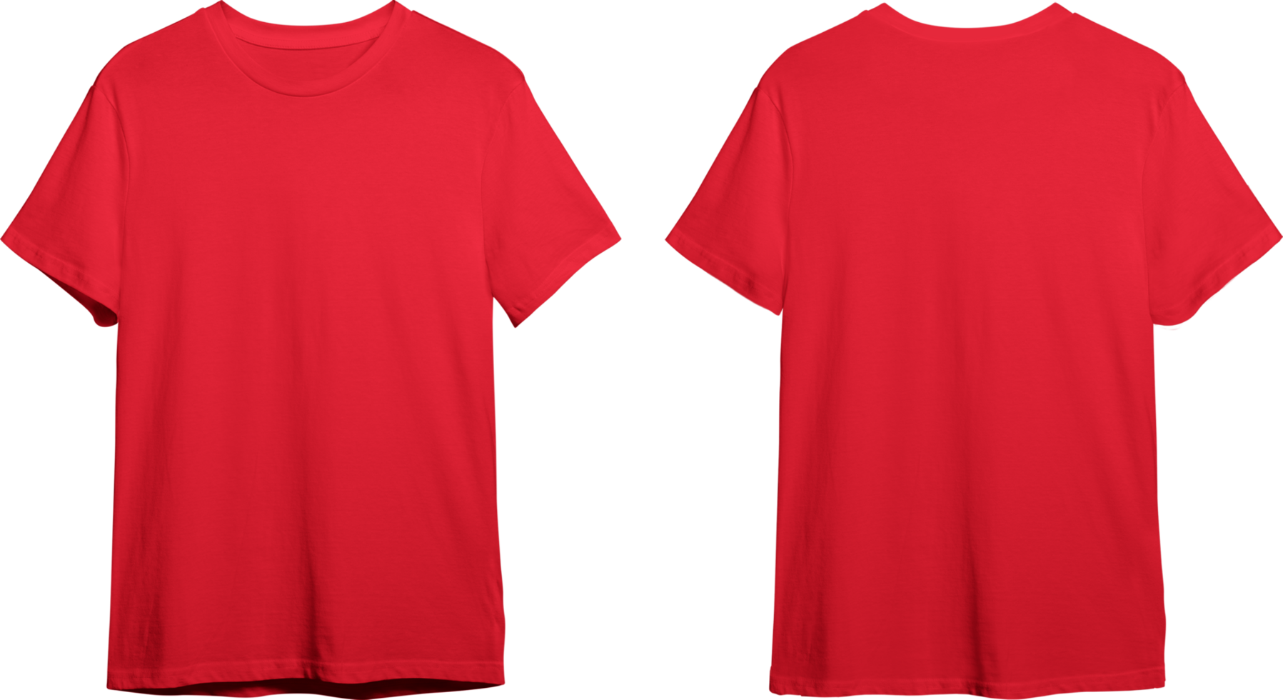 vermelho masculino clássico camiseta frente e costas png