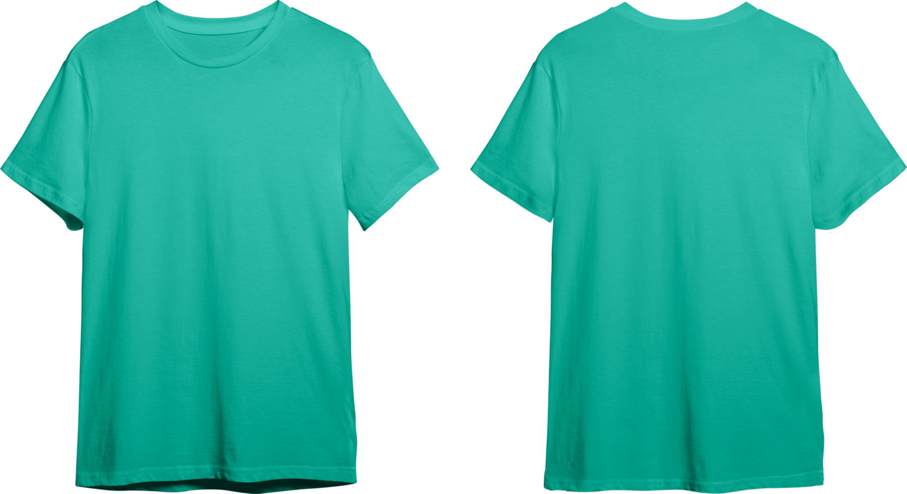 Teal men's classic t-shirt front and back 23370463 PNG