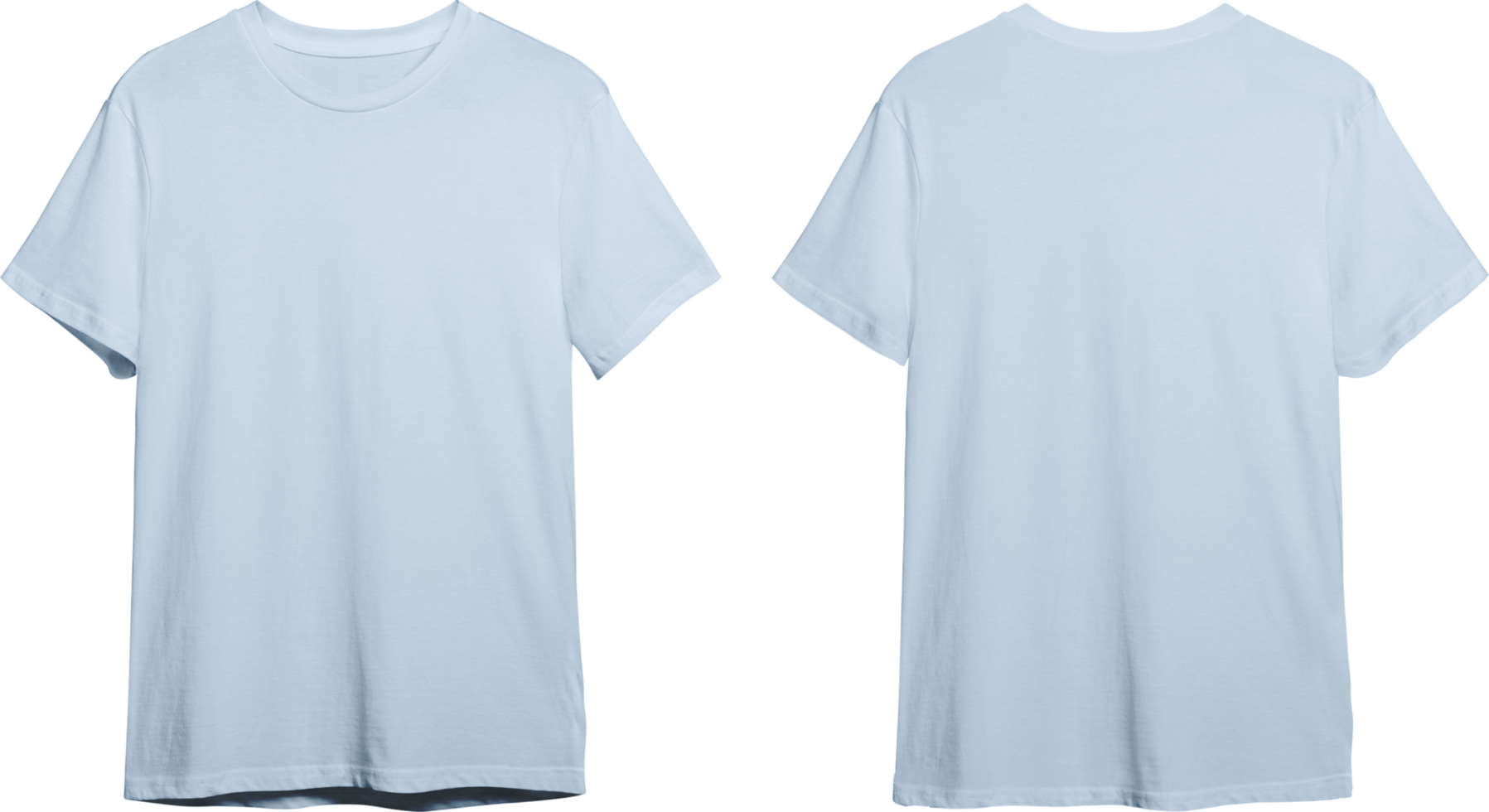 baby blauw Mannen klassiek t-shirt voorkant en terug png