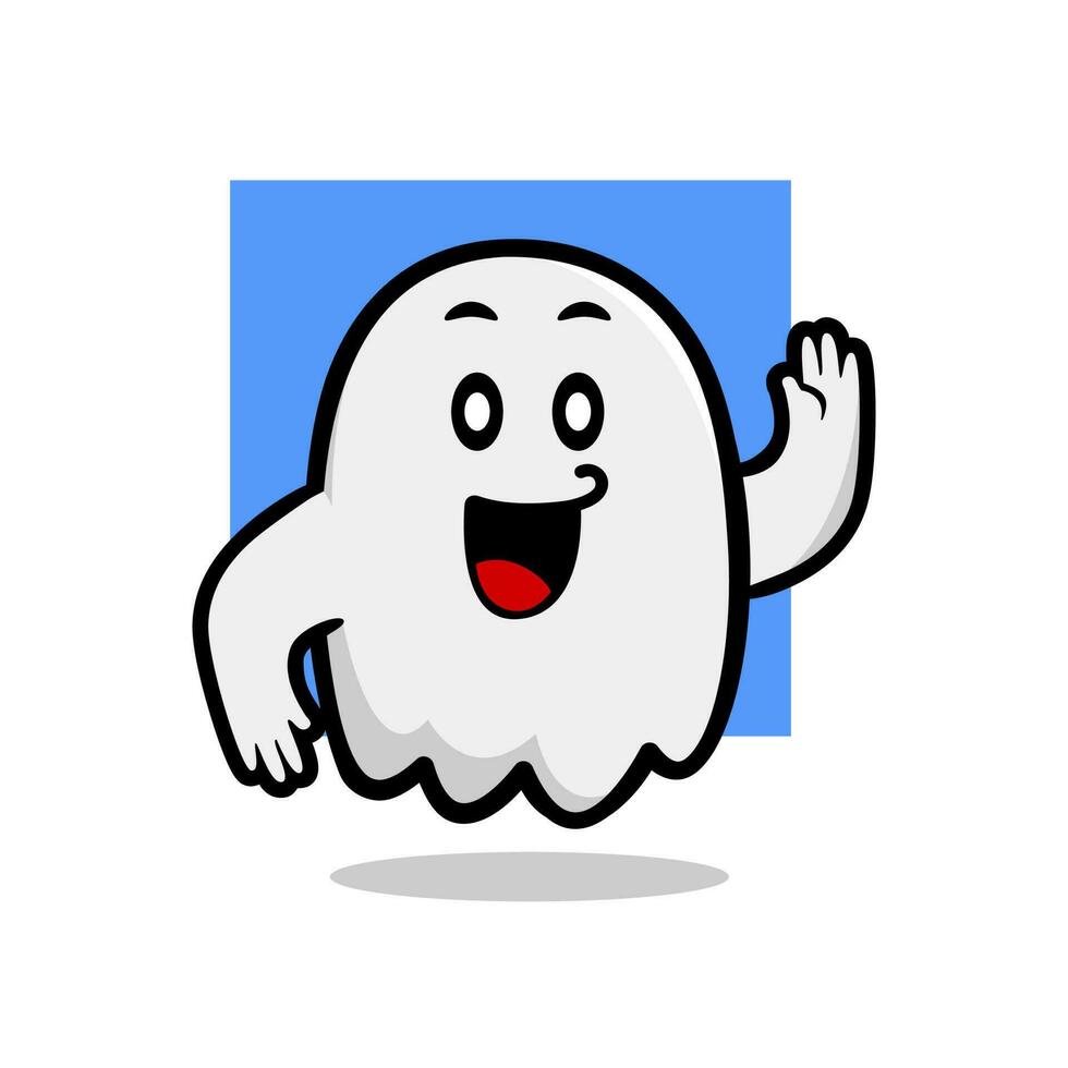 cute ghost mascot character illustration. halloween vector illustration.