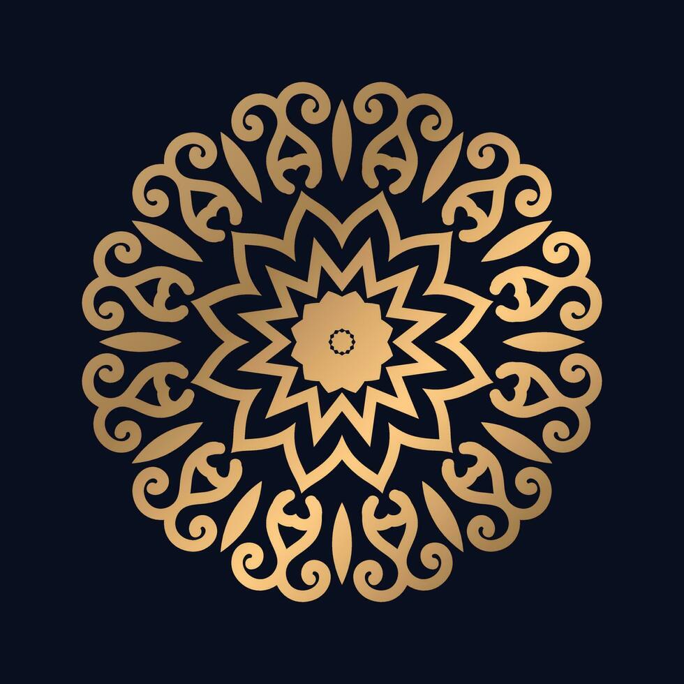 Abstract mandala background with golden arabesque pattern gold color Vector